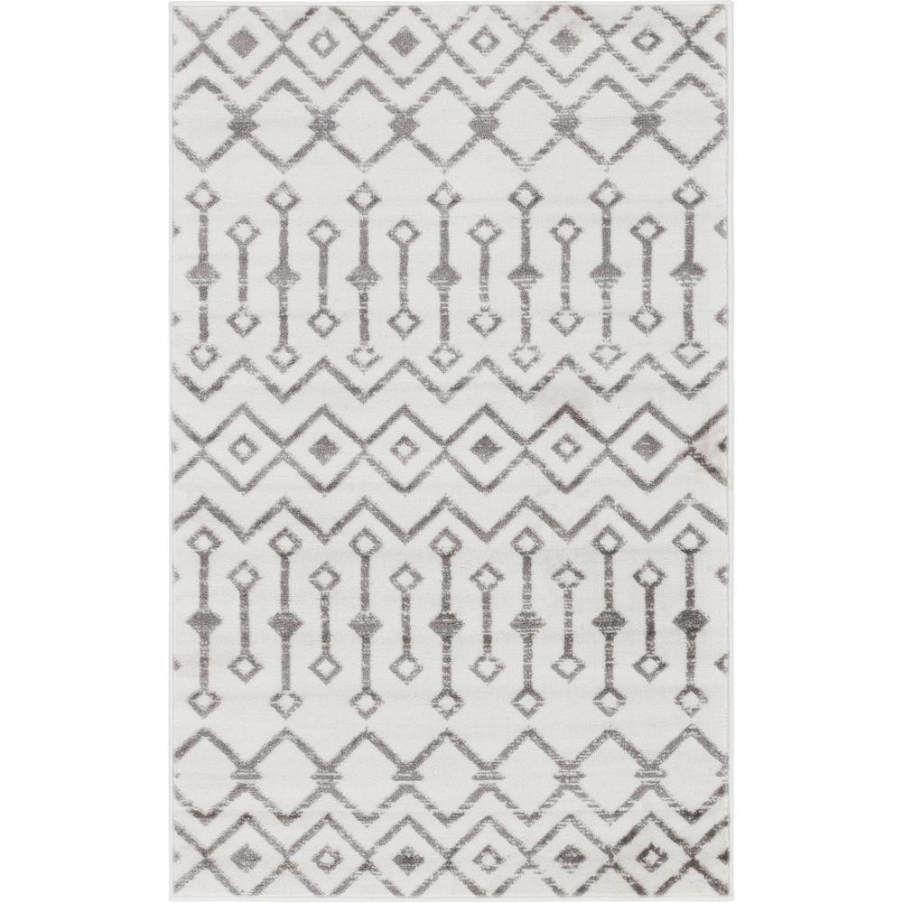 Moroccan Trellis Rug, Ivory/Gray (3' 3 x 5' 3). Picture 1