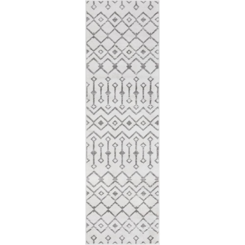 Moroccan Trellis Rug, Ivory/Gray (2' 6 x 8' 2). Picture 1