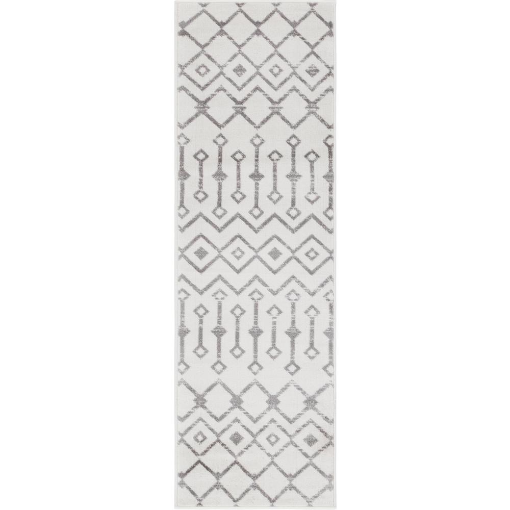 Moroccan Trellis Rug, Ivory/Gray (2' 0 x 6' 7). Picture 1