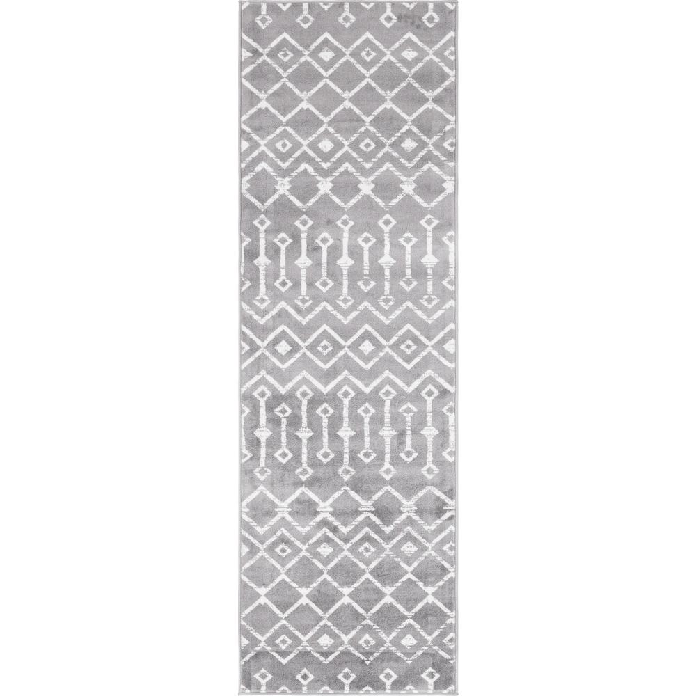 Moroccan Trellis Rug, Dark Gray/Ivory (2' 6 x 8' 2). Picture 1