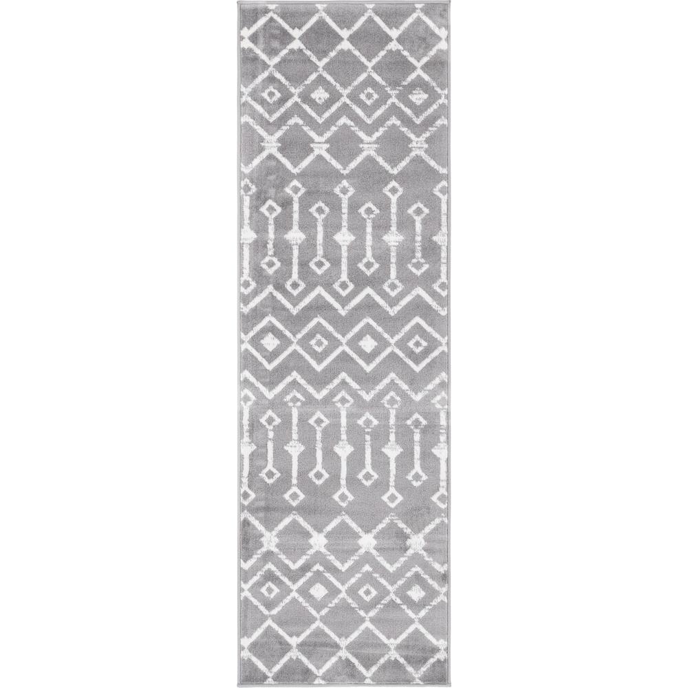 Moroccan Trellis Rug, Dark Gray/Ivory (2' 0 x 6' 7). Picture 1