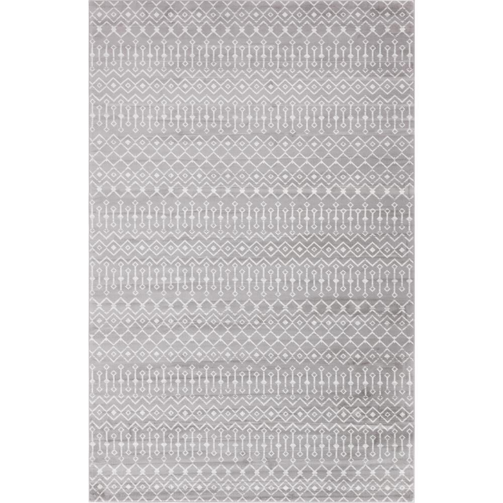 Moroccan Trellis Rug, Light Gray/Ivory (10' 8 x 16' 5). Picture 1