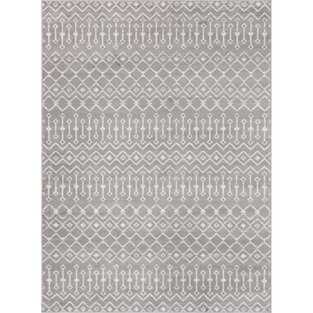 Moroccan Trellis Rug, Light Gray/Ivory (8' 0 x 11' 0). Picture 1