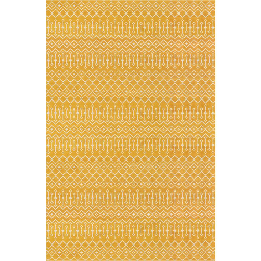 Moroccan Trellis Rug, Yellow/Ivory (10' 8 x 16' 5). Picture 1