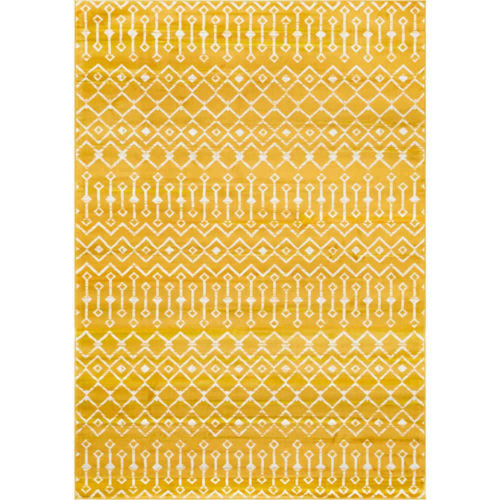 Moroccan Trellis Rug, Yellow/Ivory (7' 0 x 10' 0). Picture 1