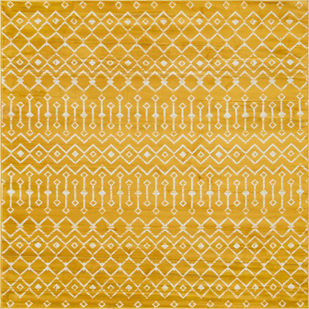Moroccan Trellis Rug, Yellow/Ivory (8' 0 x 8' 0). Picture 1