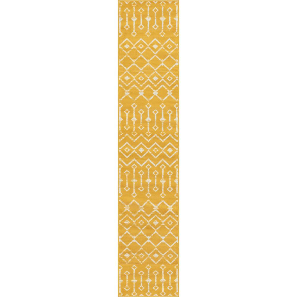 Moroccan Trellis Rug, Yellow/Ivory (2' 0 x 9' 10). Picture 1