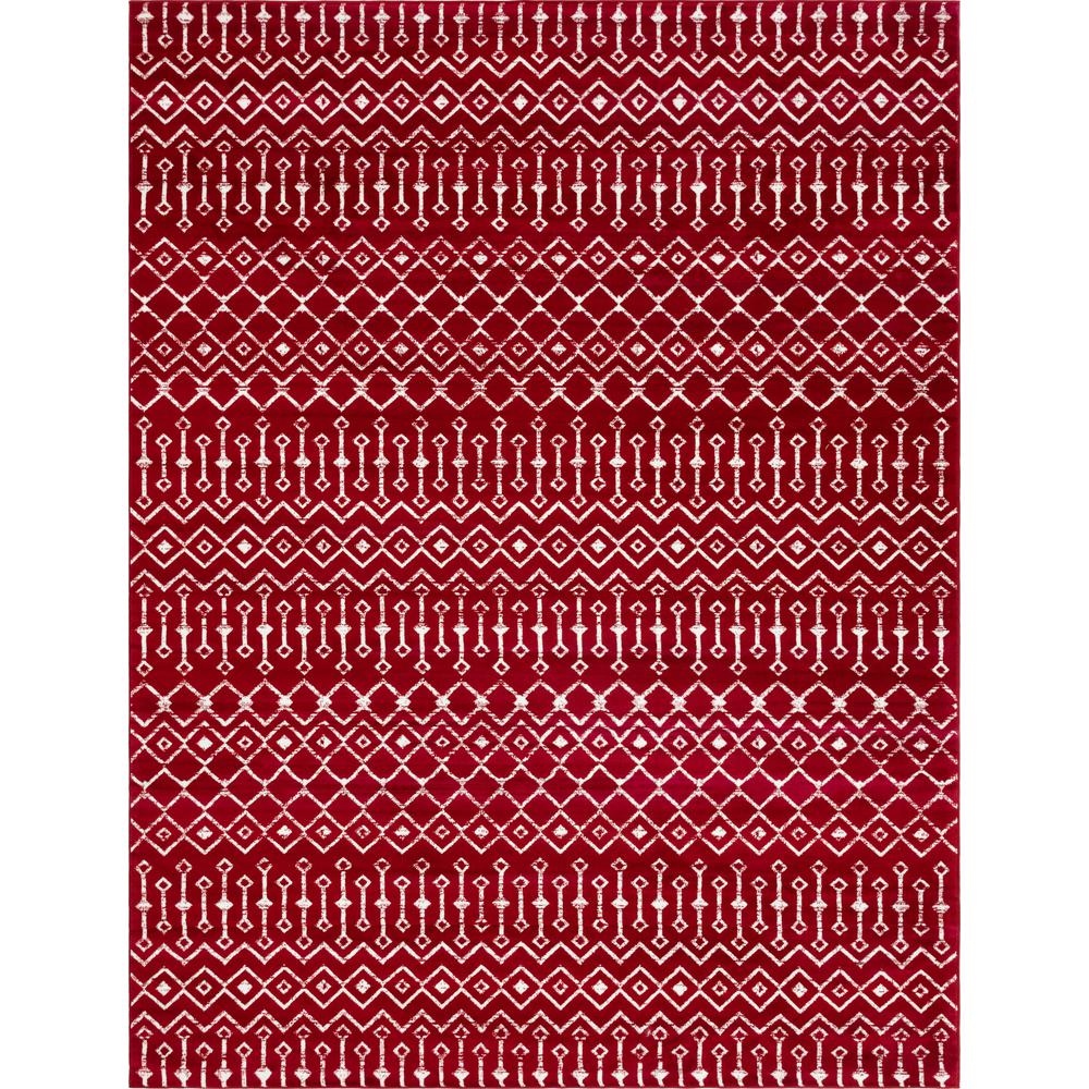 Moroccan Trellis Rug, Red/Ivory (9' 10 x 13' 0). Picture 1