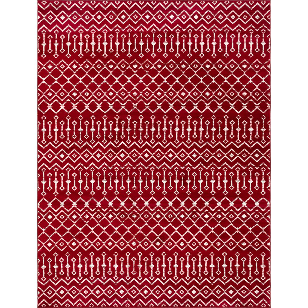 Moroccan Trellis Rug, Red/Ivory (9' 0 x 12' 0). Picture 1