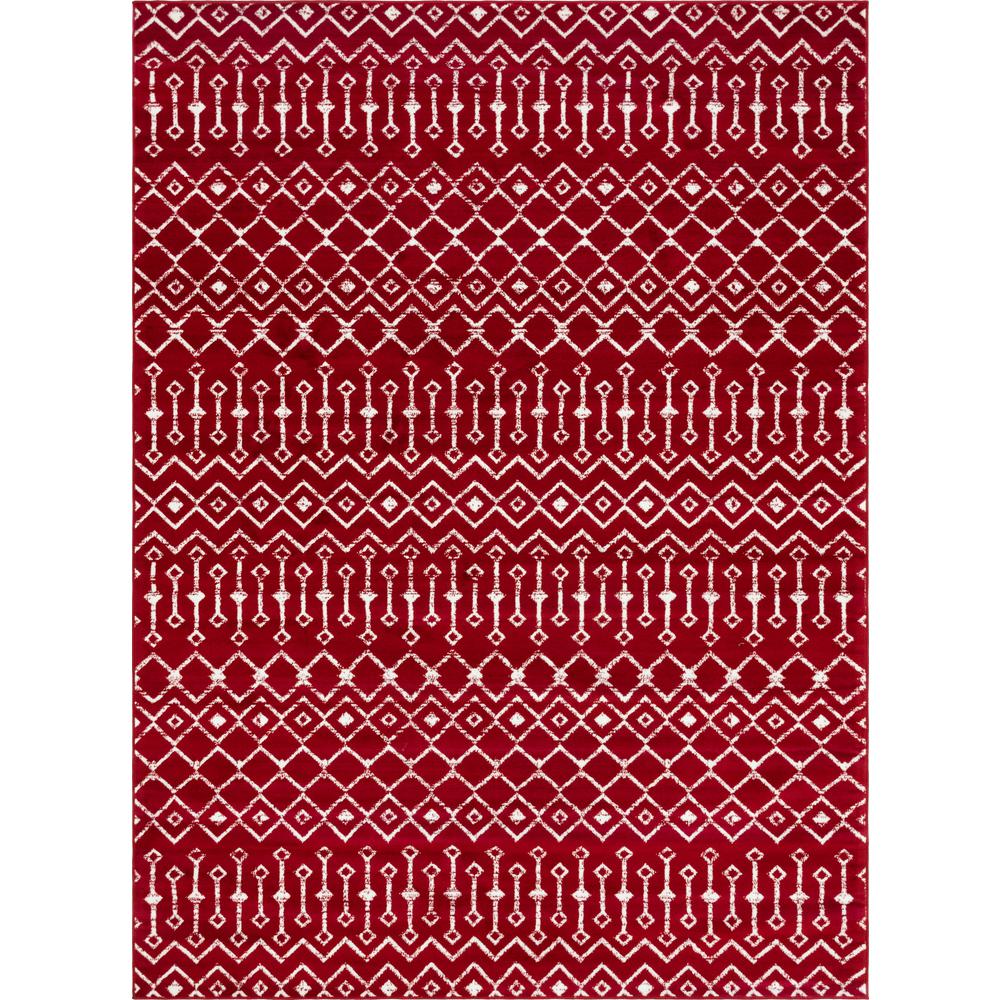 Moroccan Trellis Rug, Red/Ivory (8' 0 x 11' 0). Picture 1