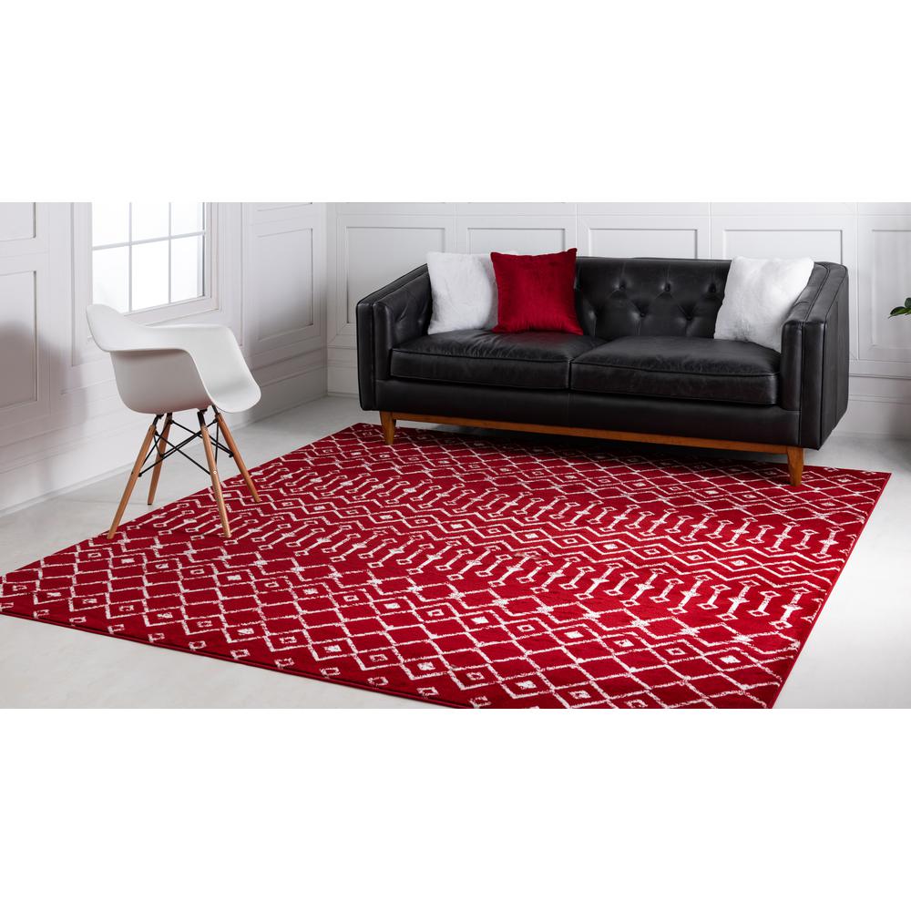 Moroccan Trellis Rug, Red/Ivory (6' 0 x 6' 0). Picture 3