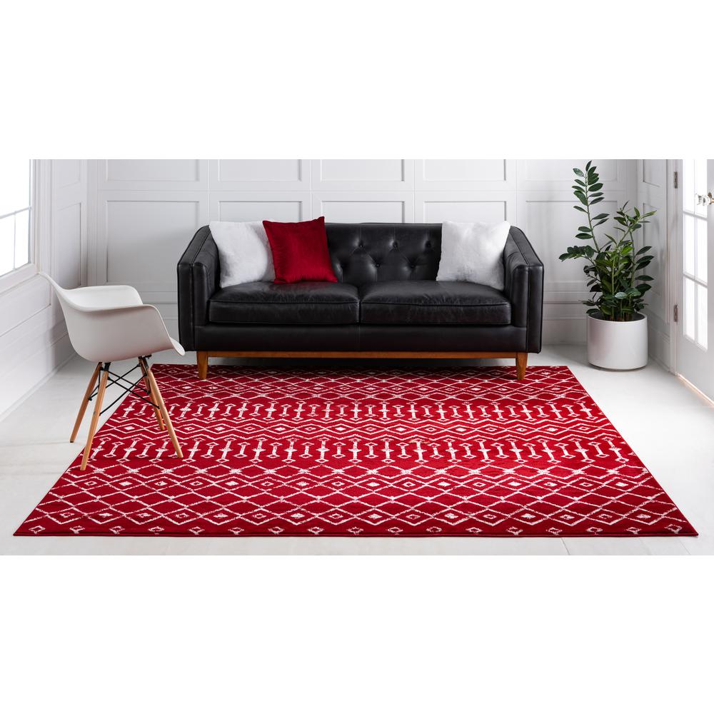 Moroccan Trellis Rug, Red/Ivory (6' 0 x 6' 0). Picture 4