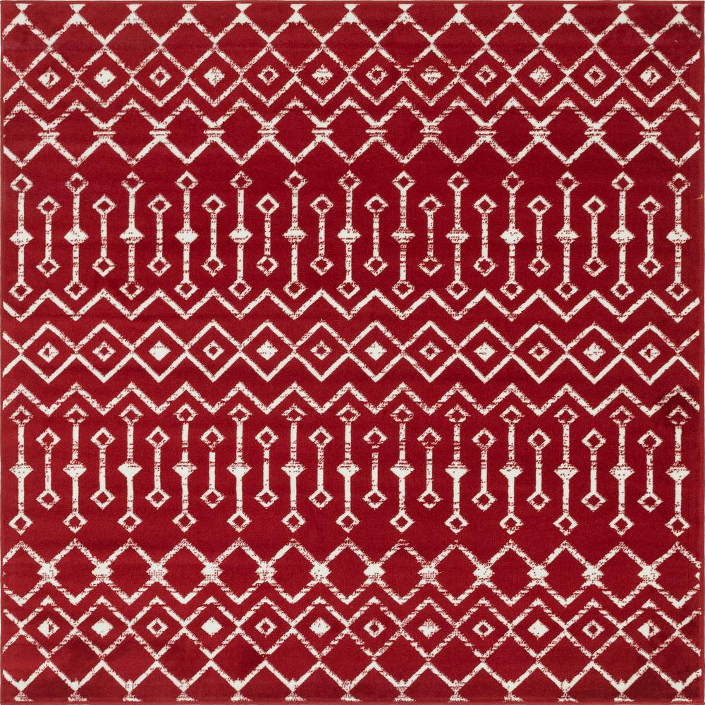 Moroccan Trellis Rug, Red/Ivory (6' 0 x 6' 0). The main picture.