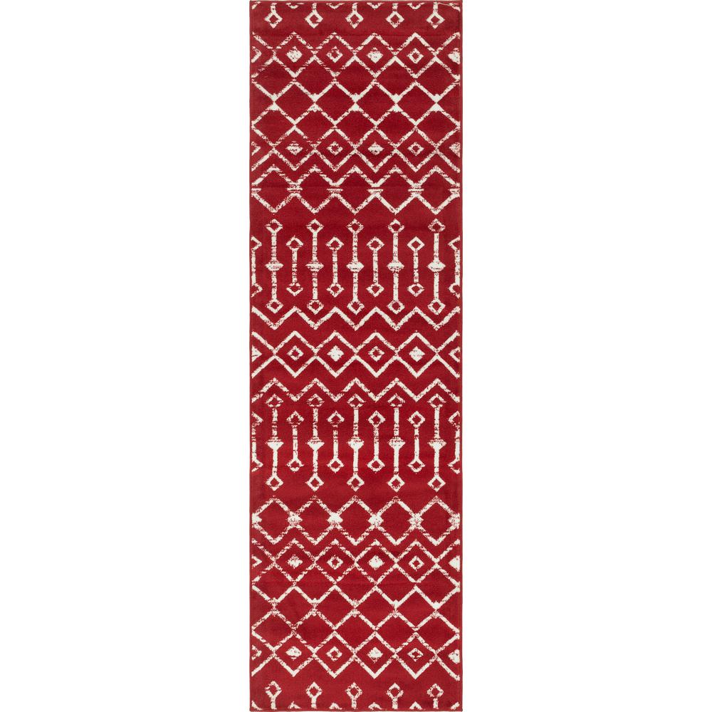Moroccan Trellis Rug, Red/Ivory (2' 6 x 8' 2). Picture 1