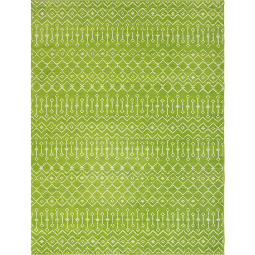 Moroccan Trellis Rug, Green/Ivory (9' 0 x 12' 0). Picture 1