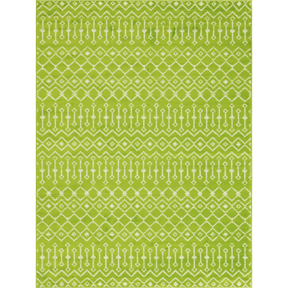 Moroccan Trellis Rug, Green/Ivory (8' 0 x 11' 0). Picture 1