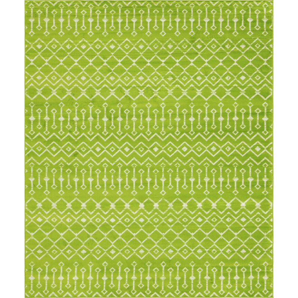 Moroccan Trellis Rug, Green/Ivory (8' 0 x 10' 0). Picture 1