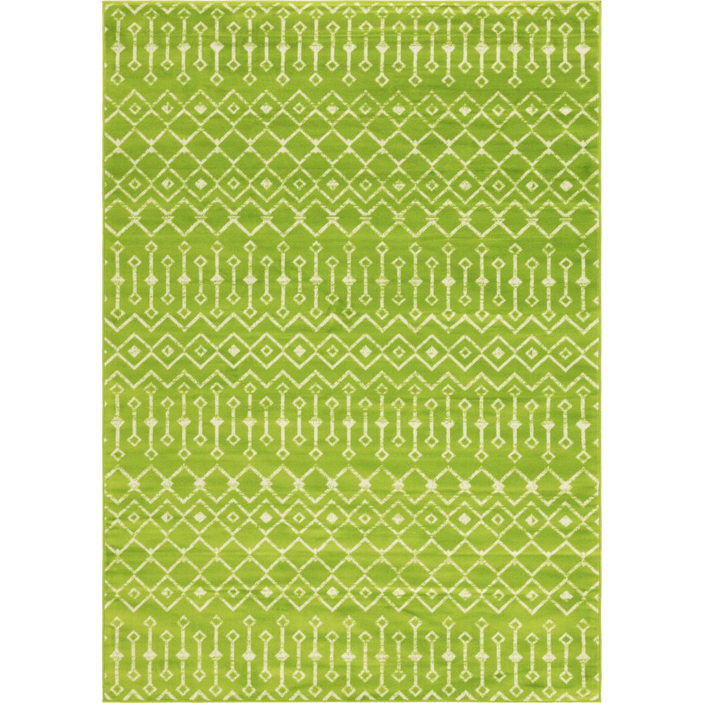 Moroccan Trellis Rug, Green/Ivory (7' 0 x 10' 0). Picture 1