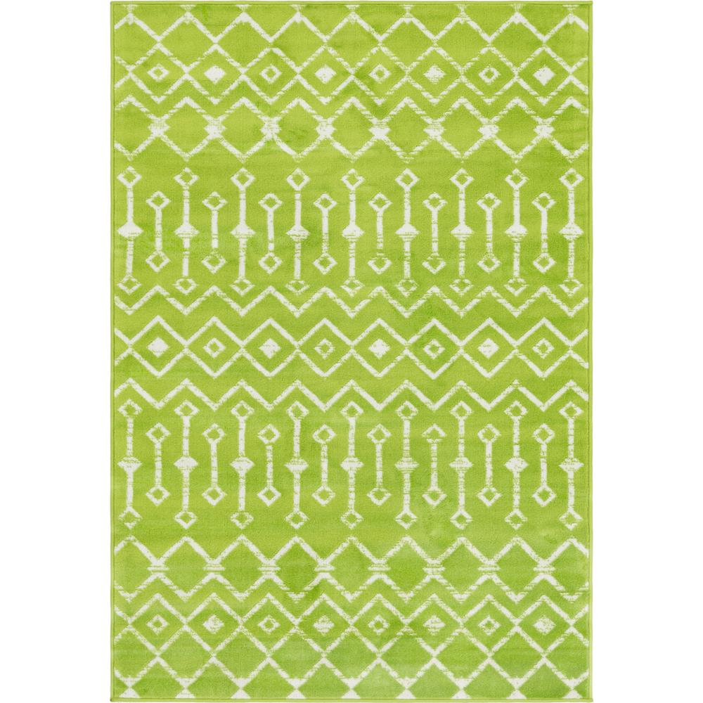 Moroccan Trellis Rug, Green/Ivory (4' 0 x 6' 0). Picture 1