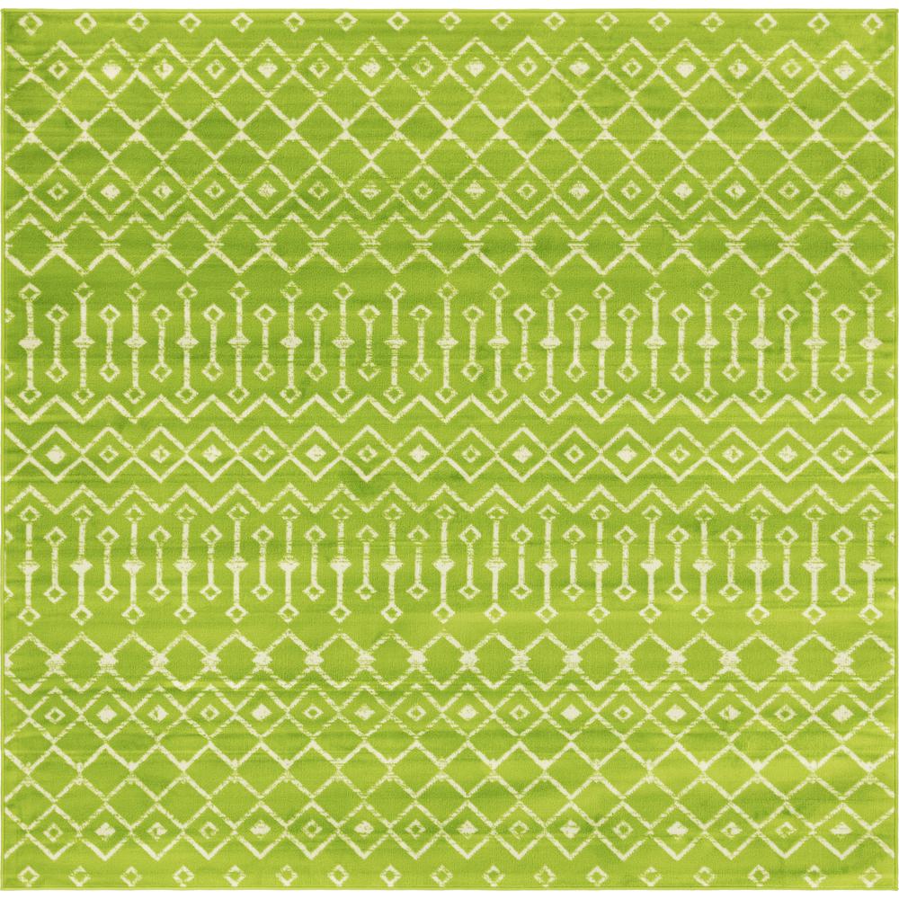 Moroccan Trellis Rug, Green/Ivory (8' 0 x 8' 0). Picture 1
