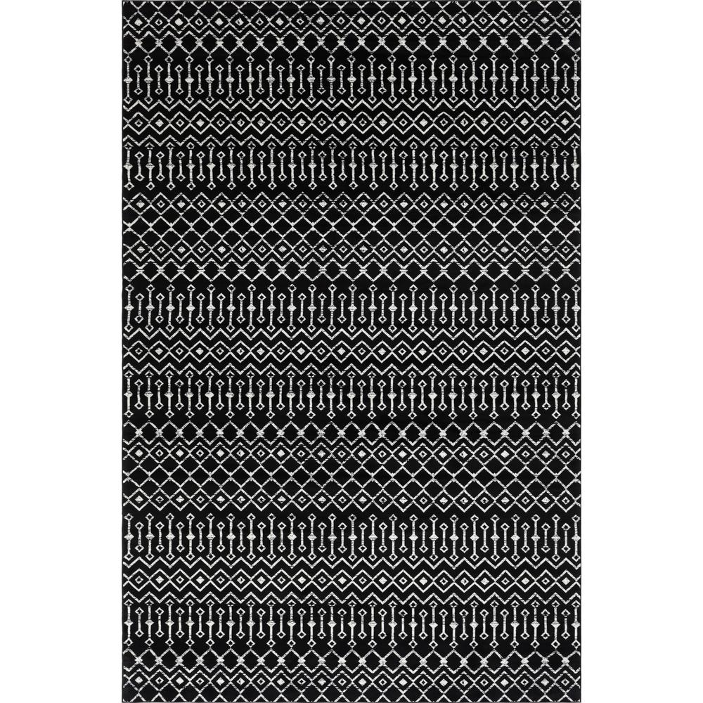 Moroccan Trellis Rug, Black/Ivory (10' 8 x 16' 5). Picture 1