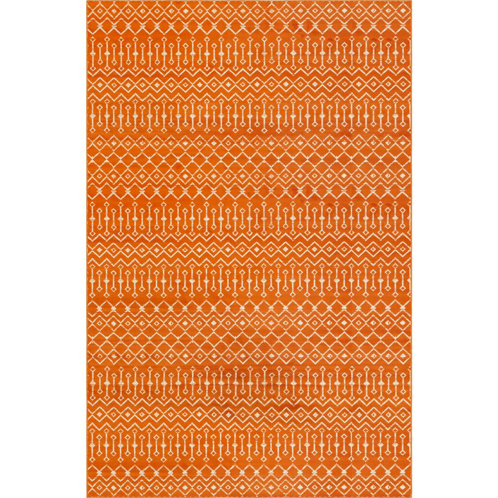 Moroccan Trellis Rug, Orange/Ivory (10' 8 x 16' 5). Picture 1