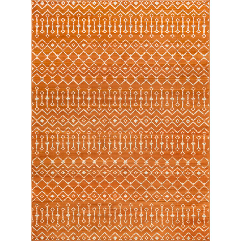Moroccan Trellis Rug, Orange/Ivory (8' 0 x 11' 0). Picture 1