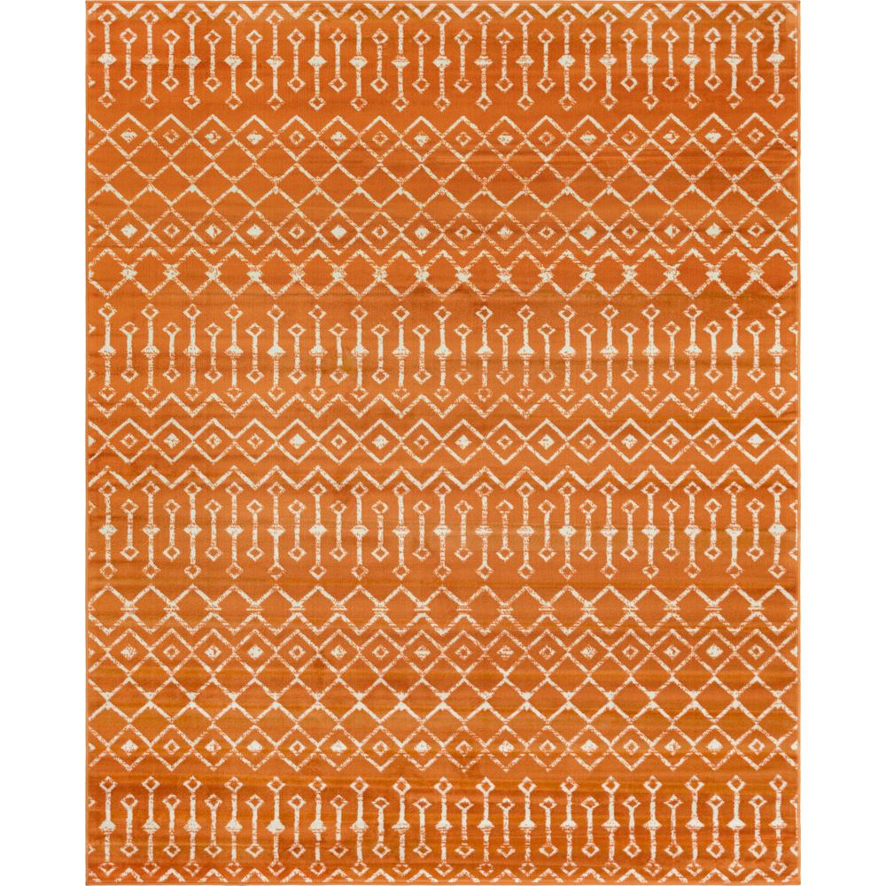 Moroccan Trellis Rug, Orange/Ivory (8' 0 x 10' 0). Picture 1