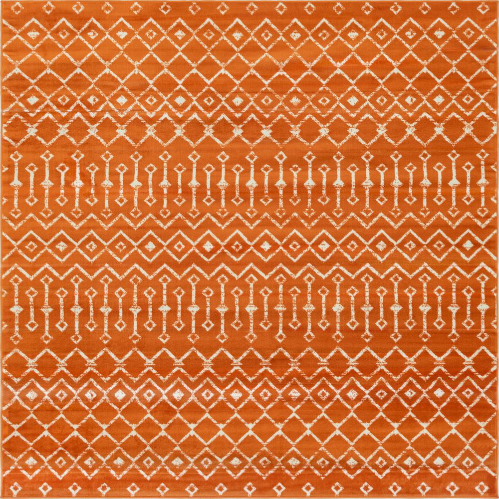 Moroccan Trellis Rug, Orange/Ivory (8' 0 x 8' 0). Picture 1