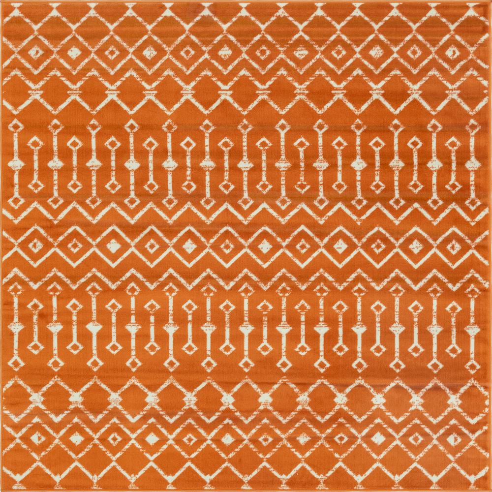 Moroccan Trellis Rug, Orange/Ivory (6' 0 x 6' 0). Picture 1