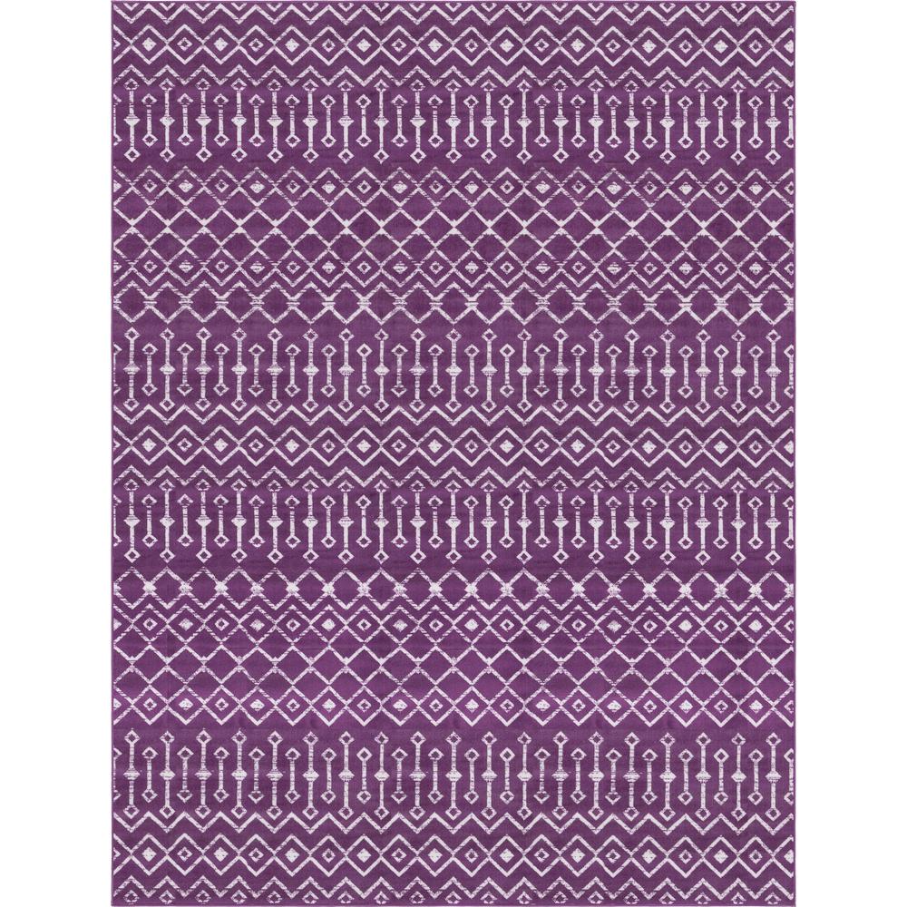 Moroccan Trellis Rug, Violet/Ivory (9' 0 x 12' 0). Picture 1