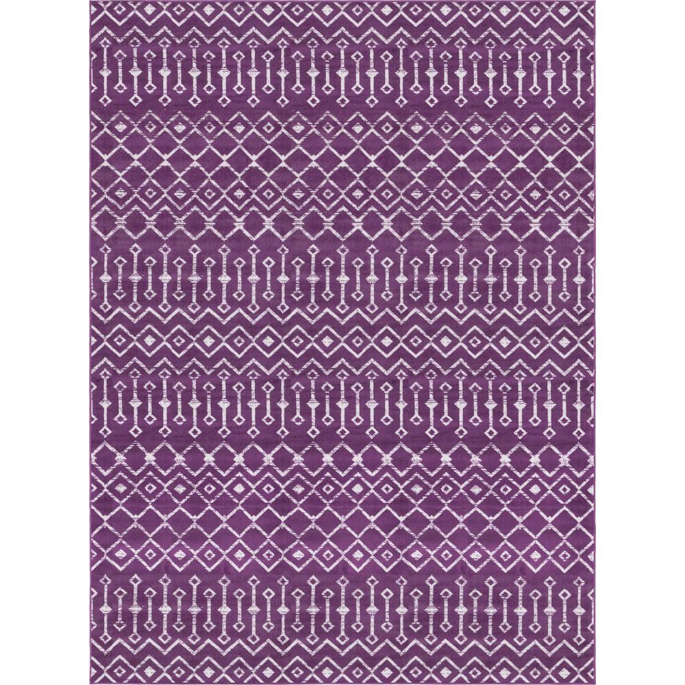 Moroccan Trellis Rug, Violet/Ivory (8' 0 x 11' 0). Picture 1