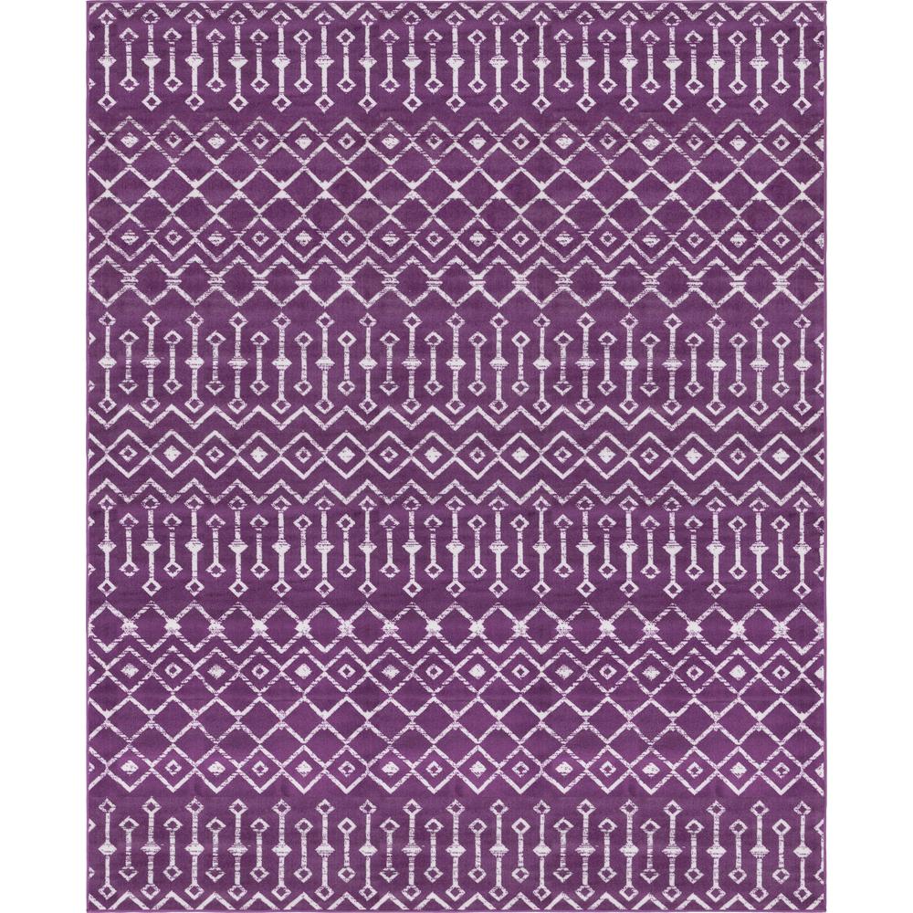 Moroccan Trellis Rug, Violet/Ivory (8' 0 x 10' 0). Picture 1