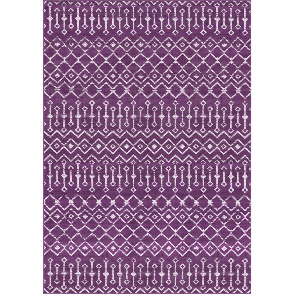 Moroccan Trellis Rug, Violet/Ivory (7' 0 x 10' 0). Picture 1