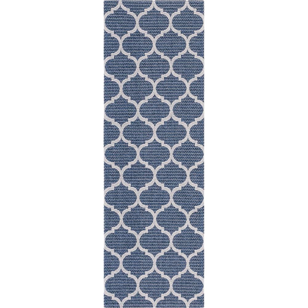 Trellis Decatur Rug, Navy Blue/Ivory (2' 2 x 6' 0). Picture 1