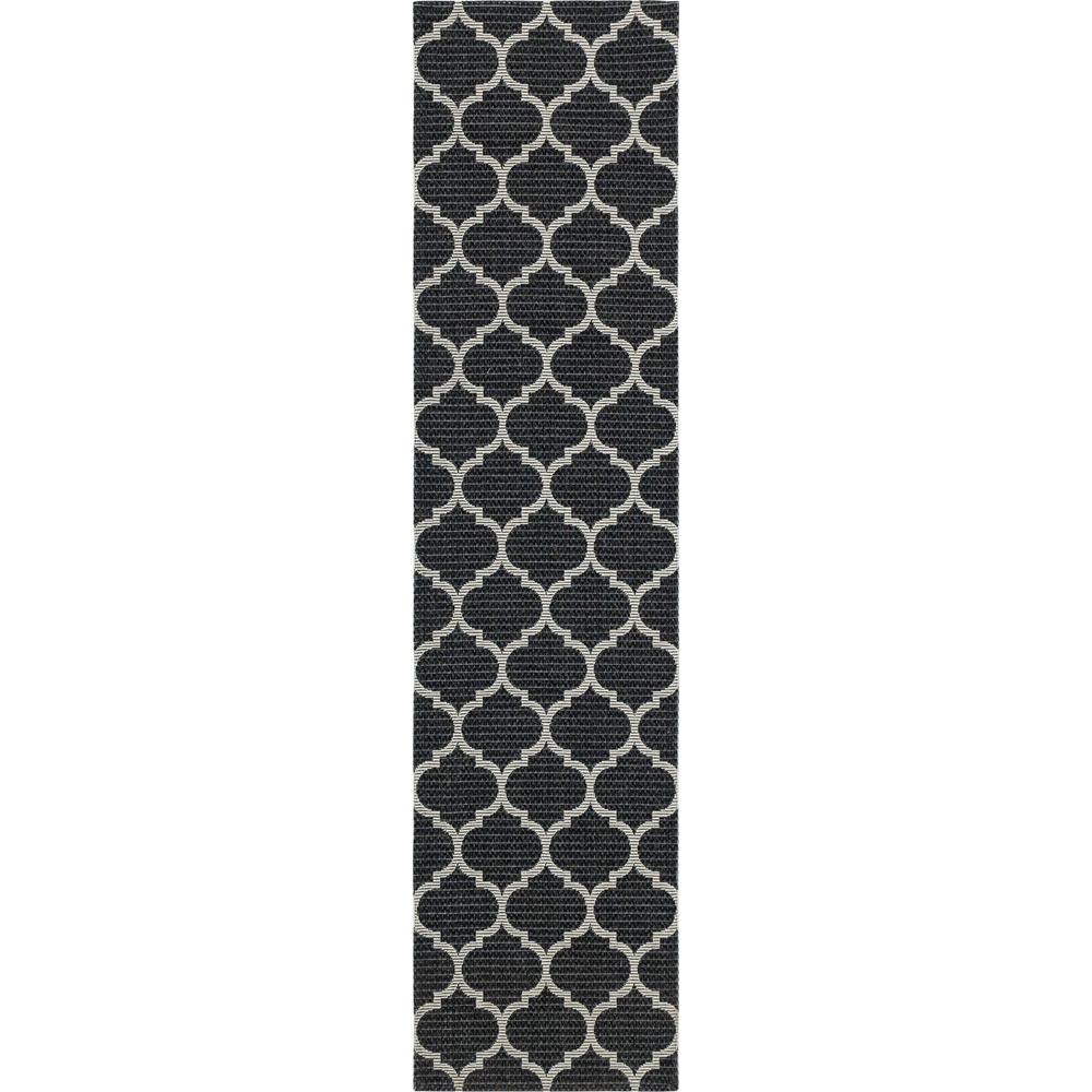Trellis Decatur Rug, Black/Ivory (2' 2 x 7' 4). Picture 1