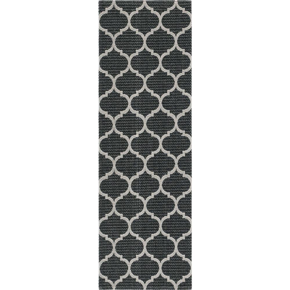 Trellis Decatur Rug, Black/Ivory (2' 2 x 6' 0). Picture 1
