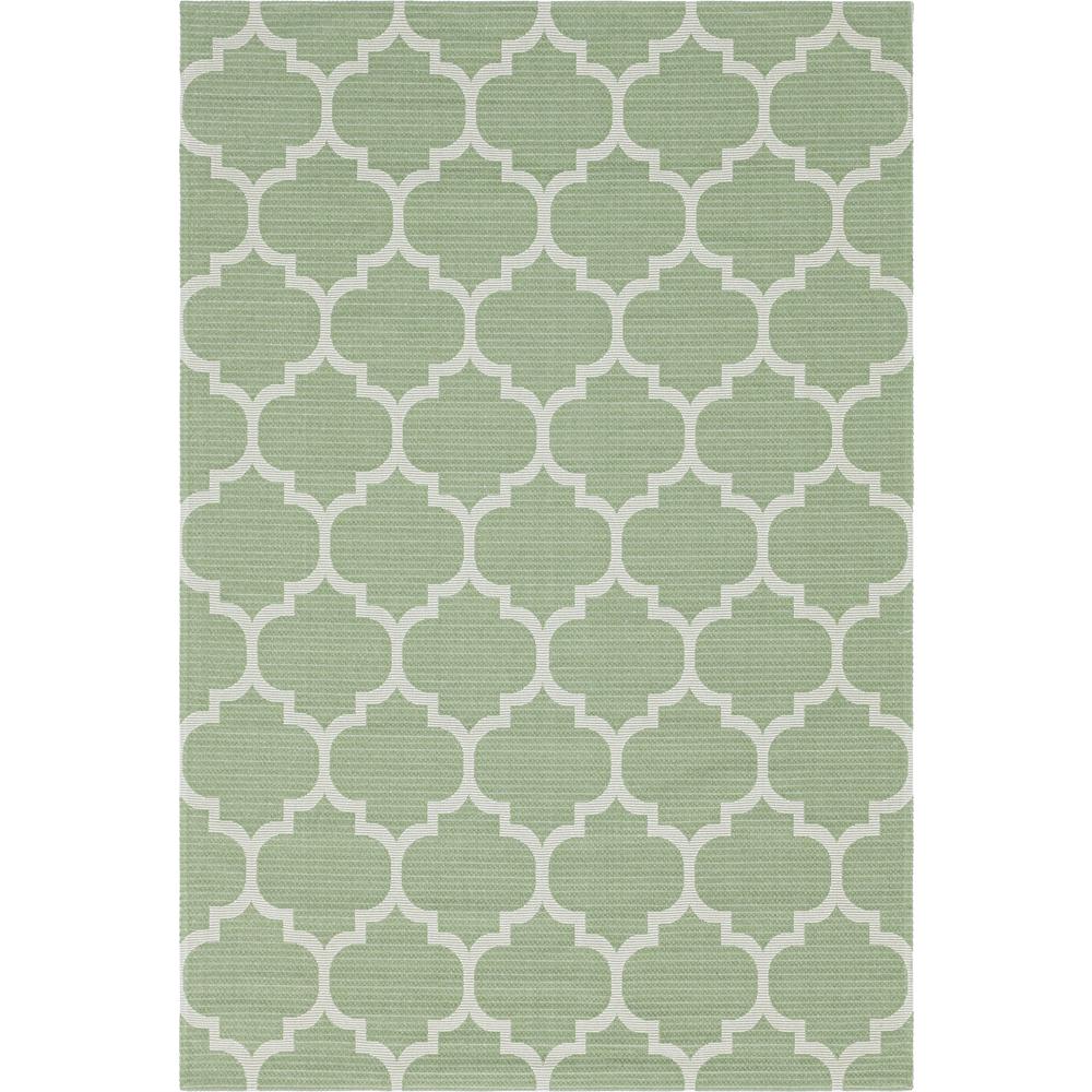 Trellis Decatur Rug, Green/Ivory (6' 4 x 9' 0). Picture 1