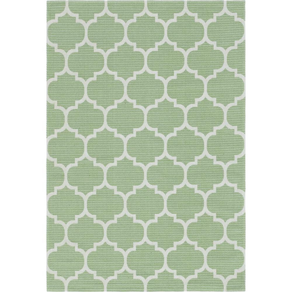 Trellis Decatur Rug, Green/Ivory (5' 2 x 7' 5). Picture 1