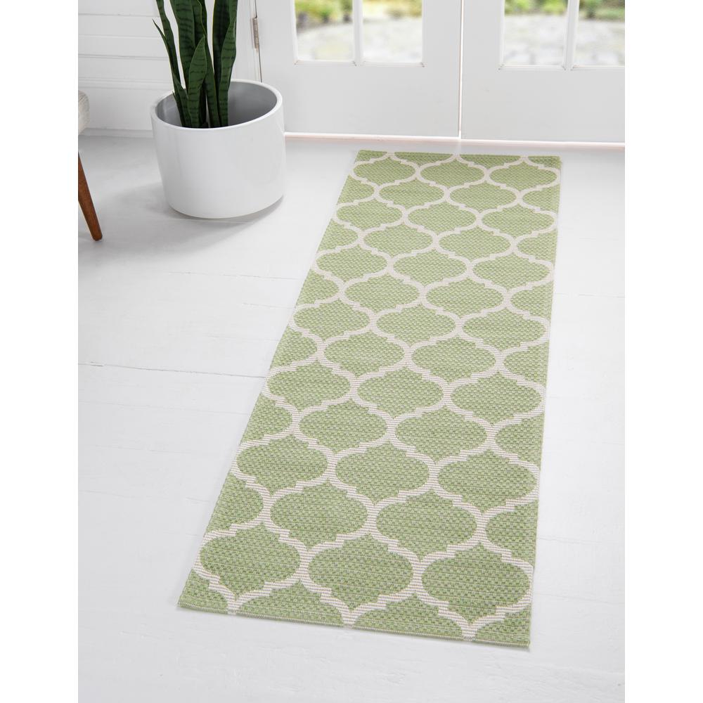 Trellis Decatur Rug, Green/Ivory (2' 2 x 6' 0). Picture 2