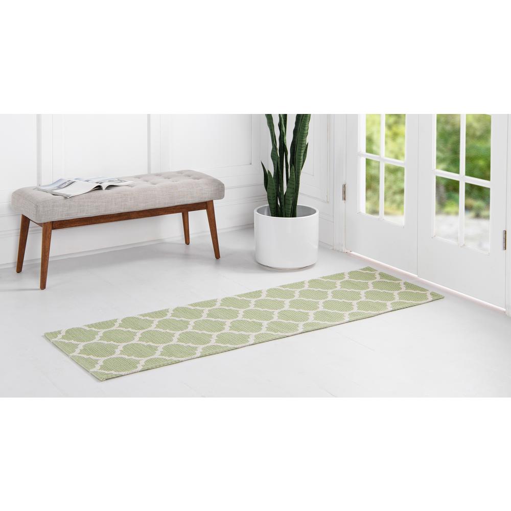 Trellis Decatur Rug, Green/Ivory (2' 2 x 6' 0). Picture 3