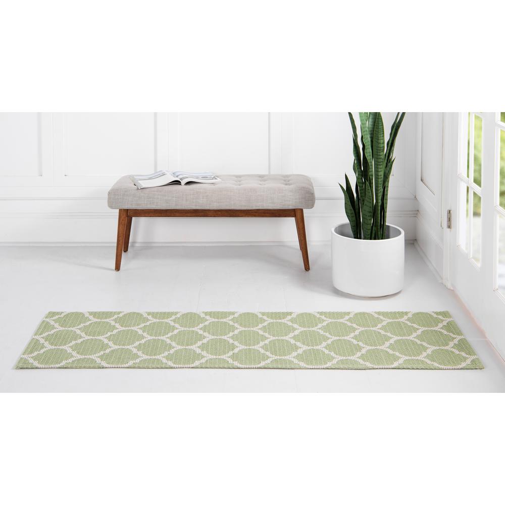 Trellis Decatur Rug, Green/Ivory (2' 2 x 6' 0). Picture 4