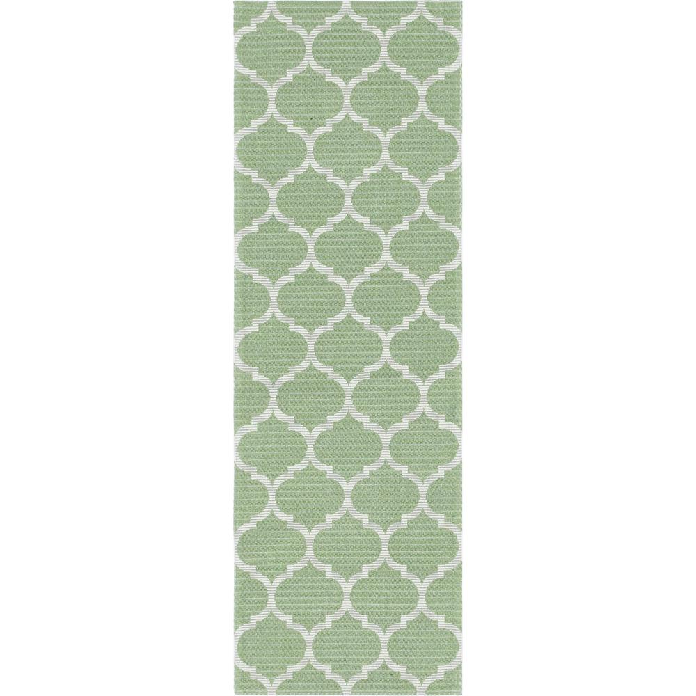 Trellis Decatur Rug, Green/Ivory (2' 2 x 6' 0). Picture 1