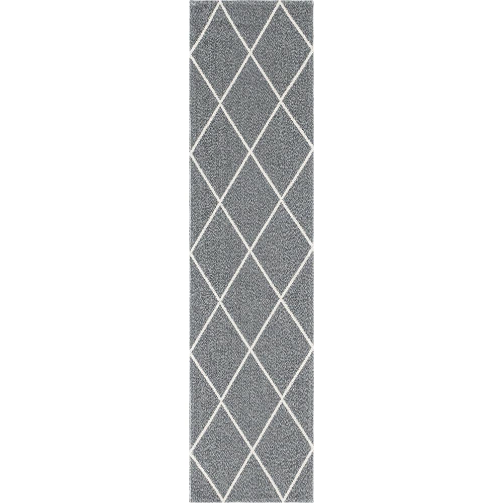 Diamond Decatur Rug, Dark Gray/Ivory (2' 2 x 7' 4). Picture 1