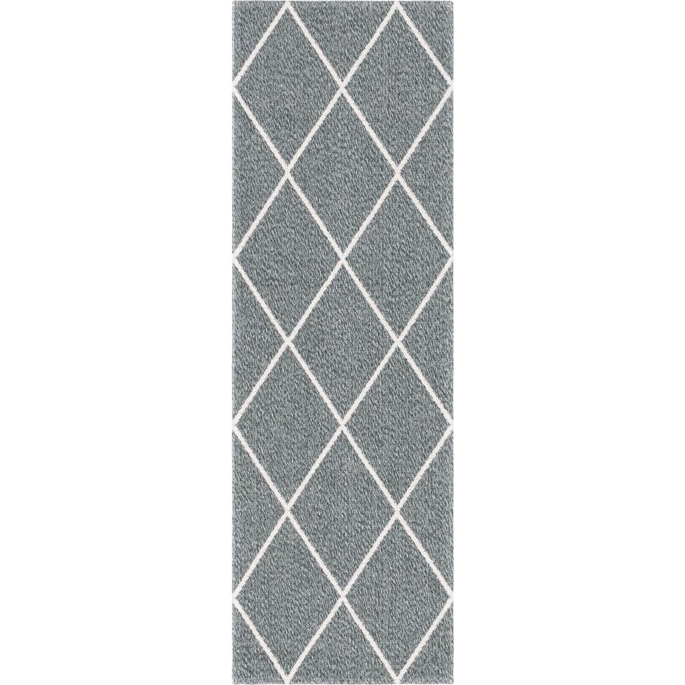 Diamond Decatur Rug, Dark Gray/Ivory (2' 2 x 6' 0). Picture 1