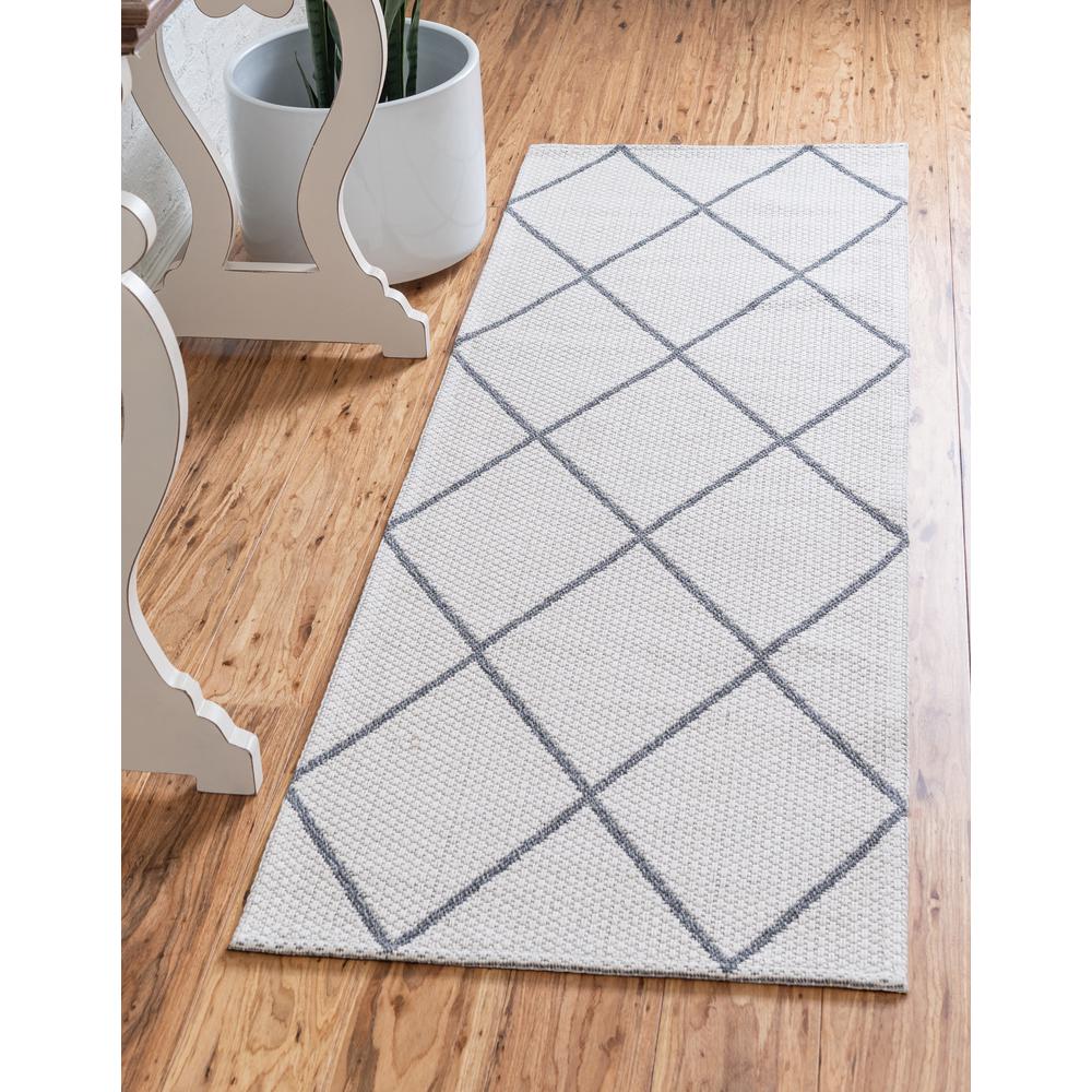 Diamond Decatur Rug, Ivory/Gray (2' 2 x 6' 0). Picture 2