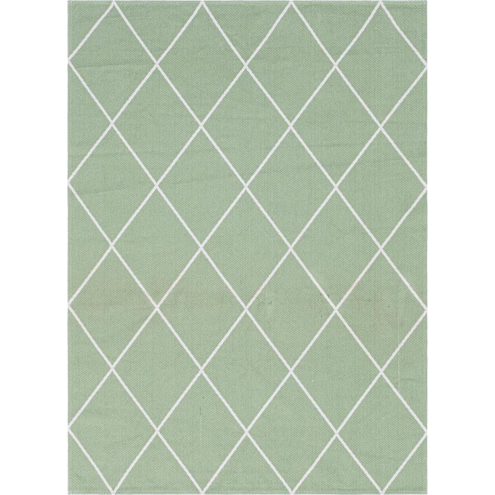 Diamond Decatur Rug, Green/Ivory (7' 5 x 10' 0). The main picture.