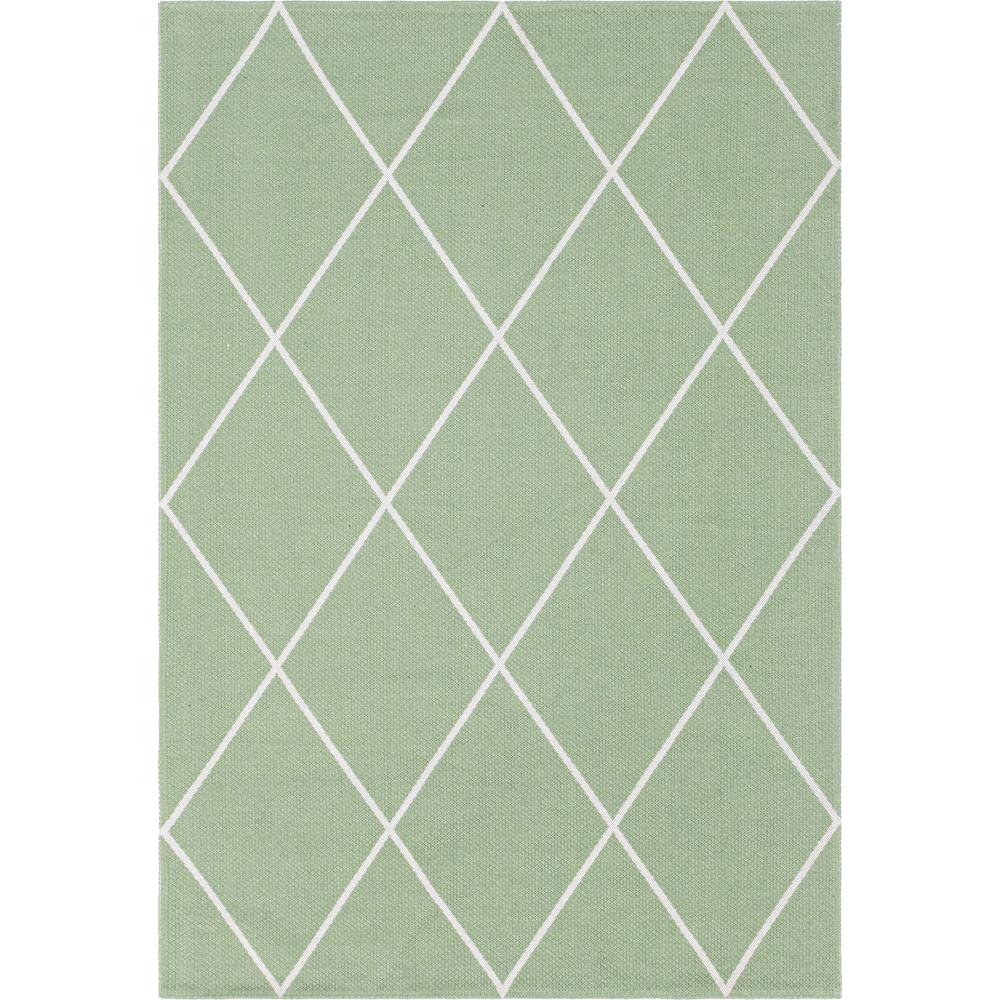 Diamond Decatur Rug, Green/Ivory (6' 4 x 9' 0). Picture 1