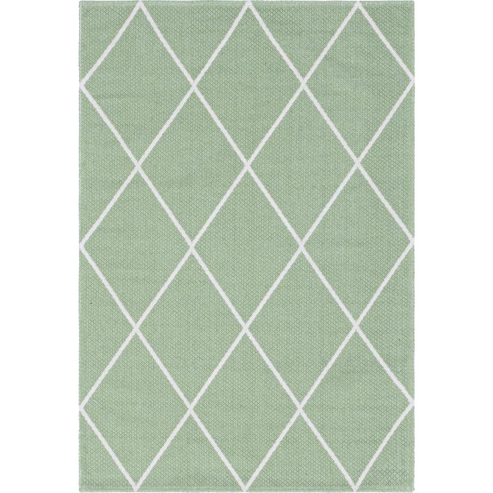 Diamond Decatur Rug, Green/Ivory (4' 2 x 6' 0). Picture 1