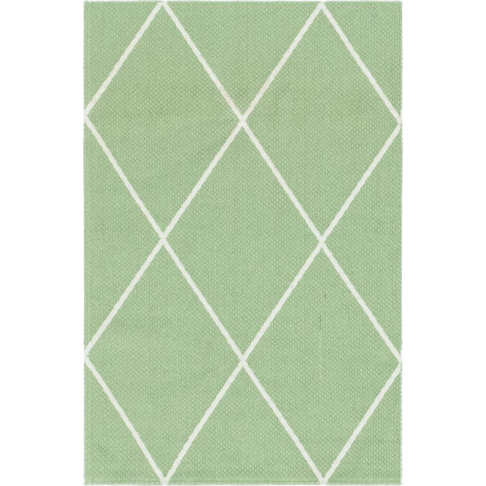 Diamond Decatur Rug, Green/Ivory (2' 2 x 3' 0). Picture 1